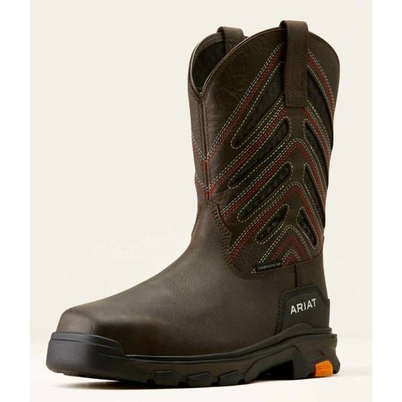 NEW ARIAT men's comp toe intrepid venttek work boots in iron coffee